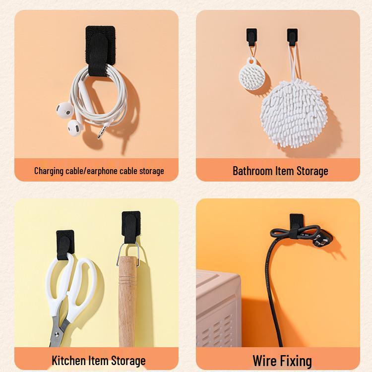 Self-Adhesive Velcro Cable Ties and Clips for Wire Management