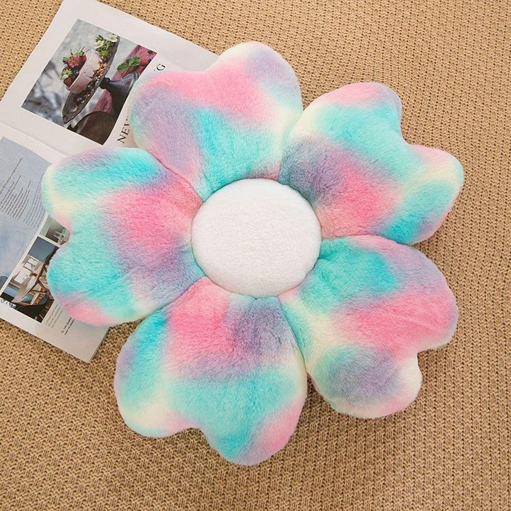Colorful Petals Seat Cushion Soft Cherry Blossom Mat Kawaii Back Cushion  Kids Room