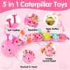 With Crinkle and Rattles Baby Musical Caterpillar Toys for 0-12 Months Infants for Tummy Time