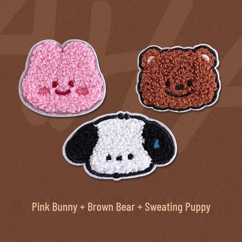 Adorable Cartoon Puppy Embroidered No-Sew Patch for Kids' Clothing Repairs