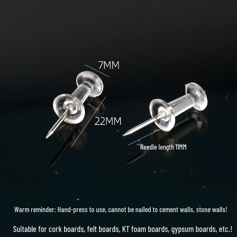 Transparent T-Pins for Cork and Felt Boards - Ideal for Kindergarten Teachers, 11mm Length