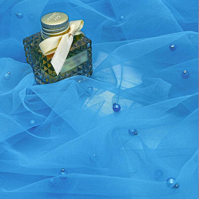 150cm Pearl Mesh Soft Tulle Mesh Fabric for Wedding Dress Party Material DIY Sewing Craft Dress Supplies Dining Table Decoration