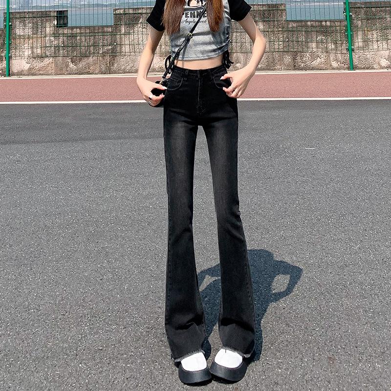 Damskie jesienne retro nostalgiczne dżinsy stretch slim damskie jesienne spodnie rozszerzane damskie