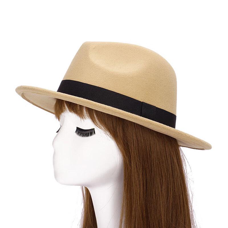 ZHENYUEQI Unisex Autumn/Winter Wide-Brim Felt Fedora Hat