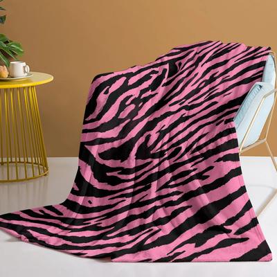Rosa Leopardenmuster Überwurfdecke Zebrafell Warme Plüschdecken für Kinder Erwachsene Teenager für Sofa Couch und Bett
