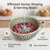 Ceramic Material Fruit Vegetable Colander Beige Self Rotating Bowl Berry Washing Bowl  Home Kitchen