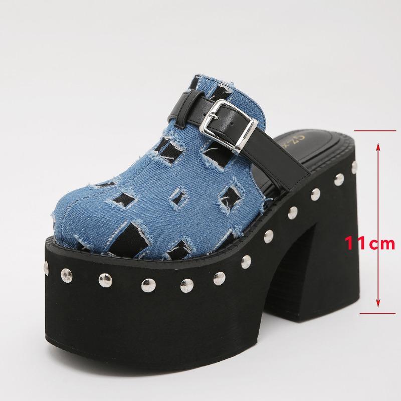 Nowe popularne, designerskie kapcie damskie dla kobiet o dużych rozmiarach. Noszą kapcie w rozmiarze 34-43. Letnie, 11 cm, grube podeszwy. Zapatos Mujer
