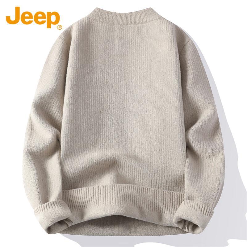 Jeep Men's Casual Color Block Crew Neck Knit Sweater