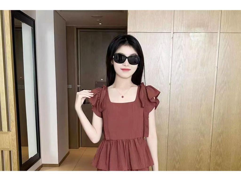 2024 Plus Size Ice Silk Women’s Stylish Summer Two-Piece Set with Wide-Leg Pants