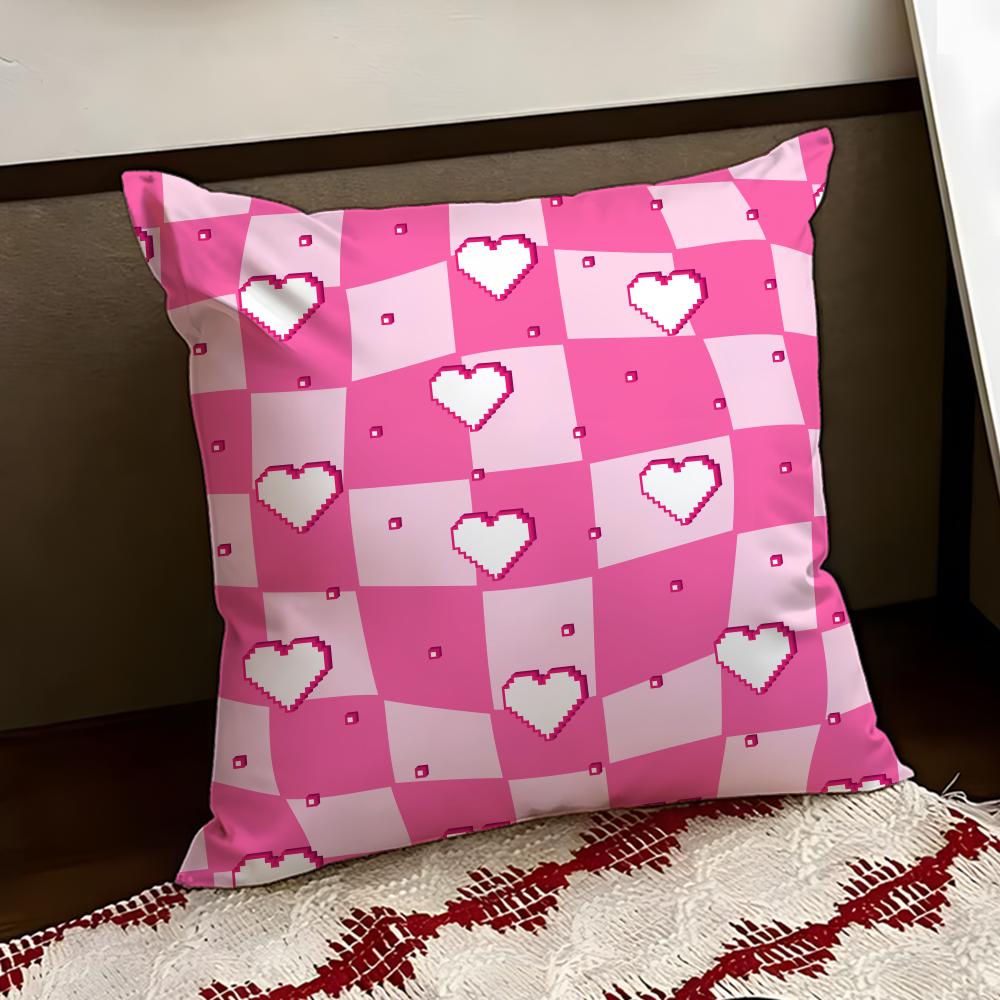 Cute Valentines Day Cushion Cover Reversible Soft Durable Pillow Cover Home  Car MultiScene Use for Daily Comfort