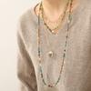 Vintage handmade layered Baroque pearl necklace, African pine natural stone beaded new Chinese high-end sweater chain