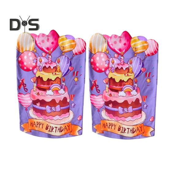 2 Pcs Chair Covers Colorful Cartoon Print Reusable Washable Classroom Birthday Back-to-School Party Decor Chair Seat Decoration Chair Back Cushions