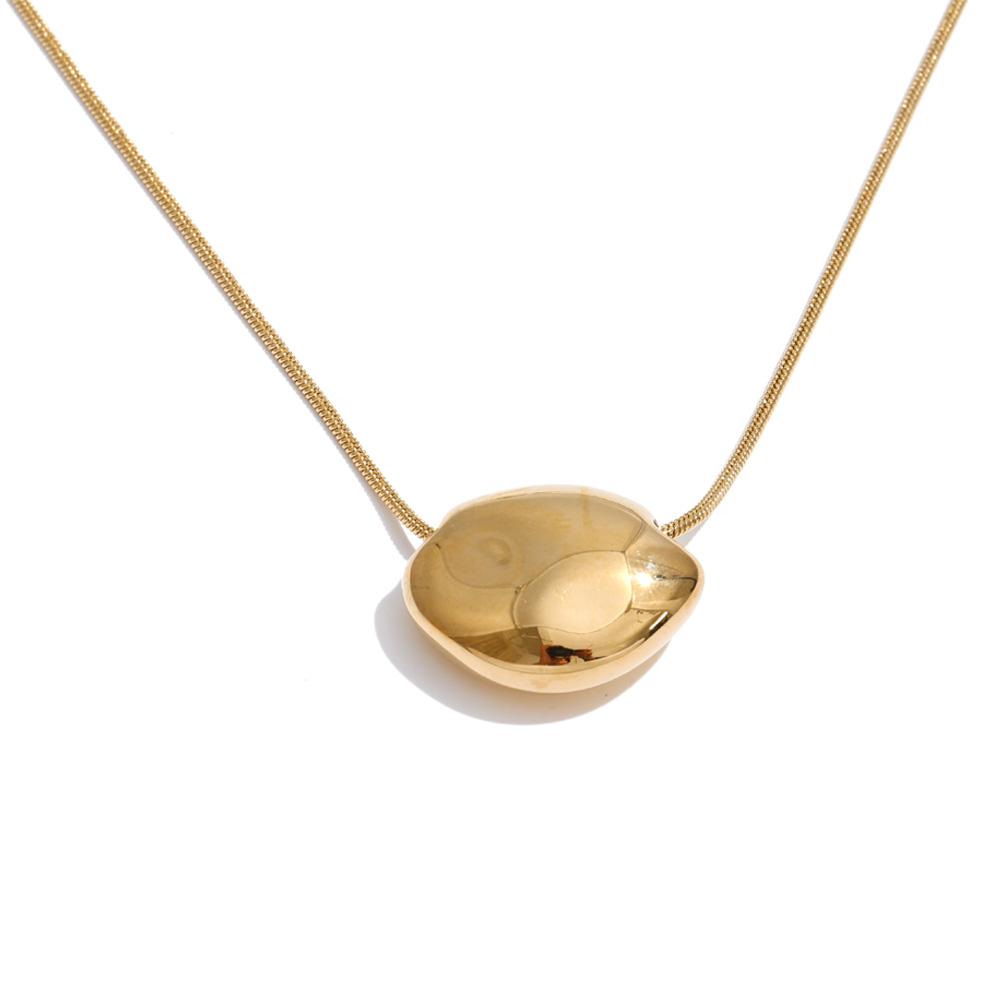 

Yhpup Stainless Steel Smooth Metal Casting Geometric Drop Necklace Gold Color PVD Plated Texture Daily Simple Casual Jewelry