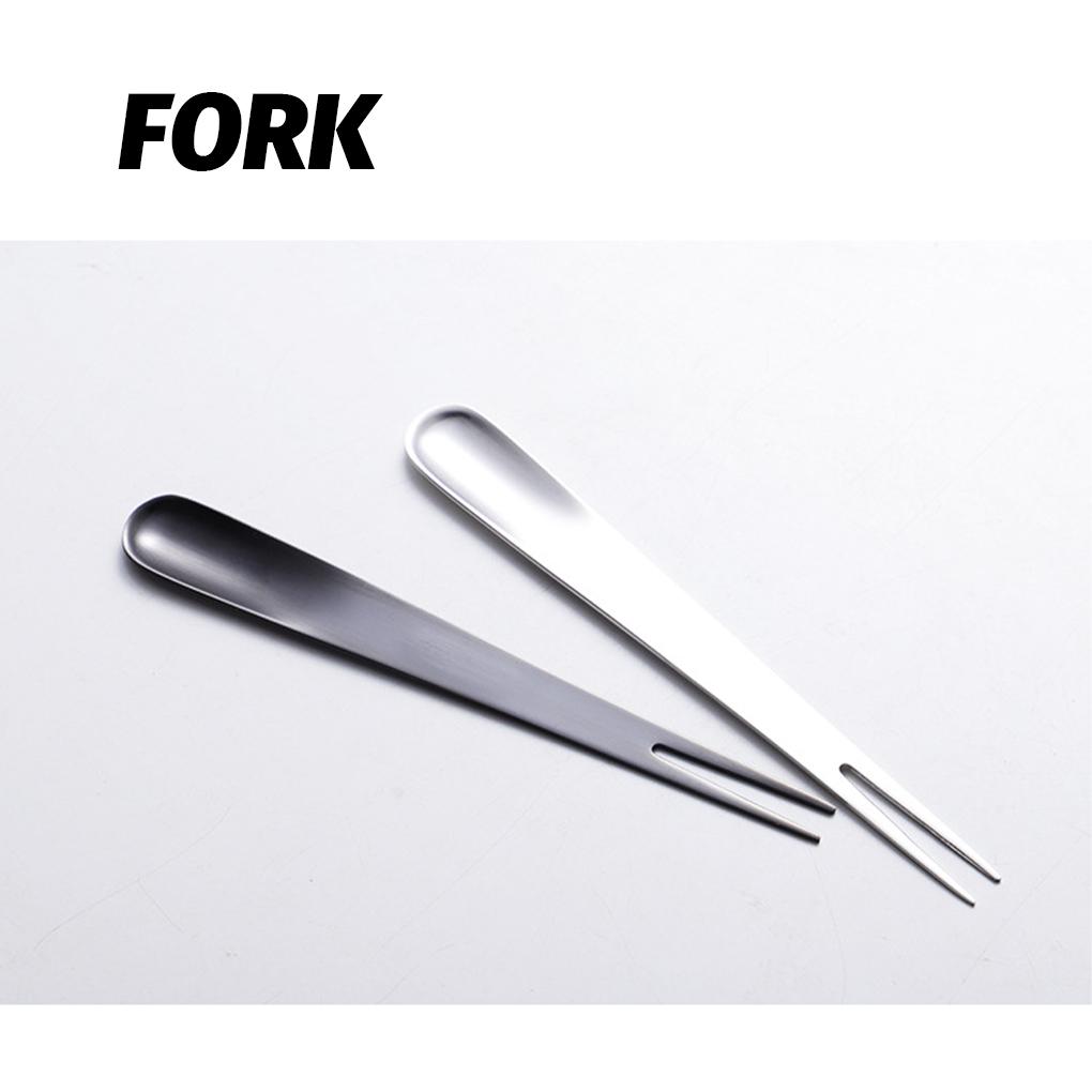 Multifunction Desert Fork Spoon Fruit Cake Coffee Stirring Tool Stainless Steel Salad Cutlery Kitchen Gadgets for Wedding