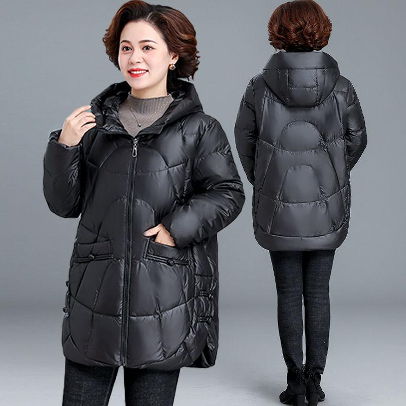 Wintermantel Daunen Baumwolljacke mit zusätzlichem Samt Baumwolljacke Damen Mittel bis lang Baumwolljacke