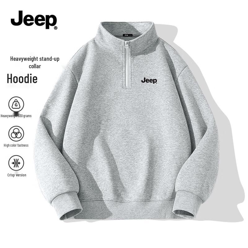 

JEEP Men s Heavyweight Half-Zip Stand Collar Sweatshirt L