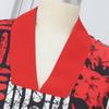 M-5XL Damen V-Ausschnitt Halber Fledermausärmel Gestreifter Druck Patchwork Lässiges Übergroßes Maxi-Kleid