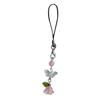 Handmade Beaded Phone Chain Flower and Butterfly Cellphone Charm Colorful Keyring Pendant Cellphone Charm Accessory