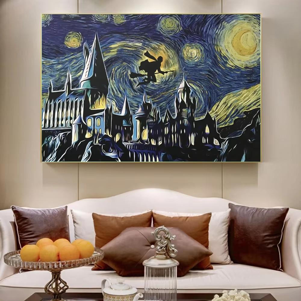 Zamek Harry'ego Pottera Magia Diamentowe Malowanie Sztuczna Mozaika Haft Krzyżykowy Łazienka 5D DIY Wzór Artystyczny Tworzenie