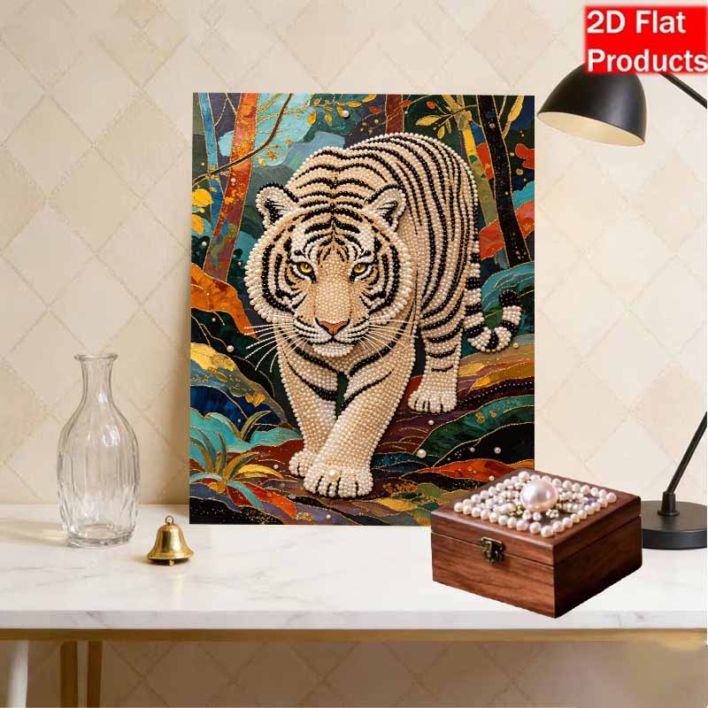 Tiger Pearl Kit DIY 5D Rhinestone Art Craft for Adults Home Party Decoration Handmade Gift