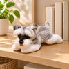 Liegender Schnauzer Plüschtier Stofftier Kuschelhund mit Schlappohren für Kinder,