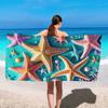 1pc ocean element starfish pattern ultra-fine fiber beach towel, suitable for camping, beach, swimming essential beach towel