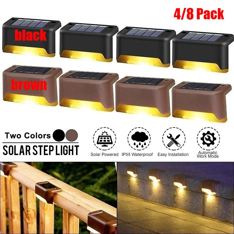 Buy 4/8 Pack Solar Railing Light Stair Light Fence Light Outdoor ...