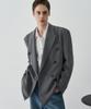 Draw Fit Herringbone Tailored Double Blazer [Grey]