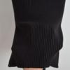 and Winter New round Neck Long Sleeves Knitted Sweater Dress Women's Waist-Tight Slim Looking Mid Length Long Length Double Slits Hip-Wrapped Dress