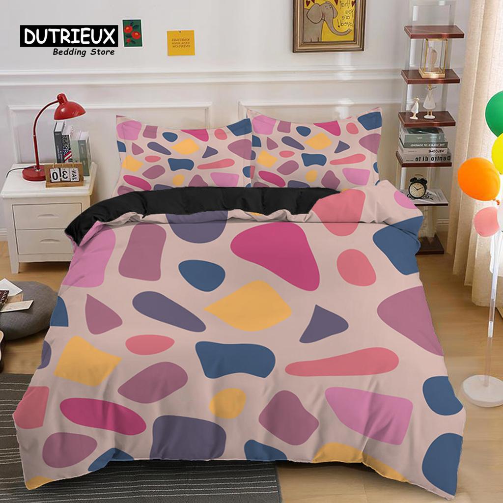 Comforter Marble Geometric Pattern Print Bedding Set Microfiber Comforter Double Queen For Adults Kids Bedroom Decor