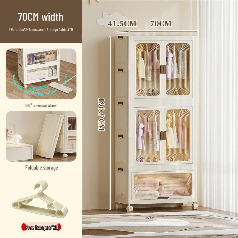 Children's Multi-layer Folding Wardrobe Storage Cabinet for Baby Clothes