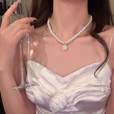 Elegant Double Layer Pearl Necklace - Retro, High-End Sweater Chain for Women, 2025 Style