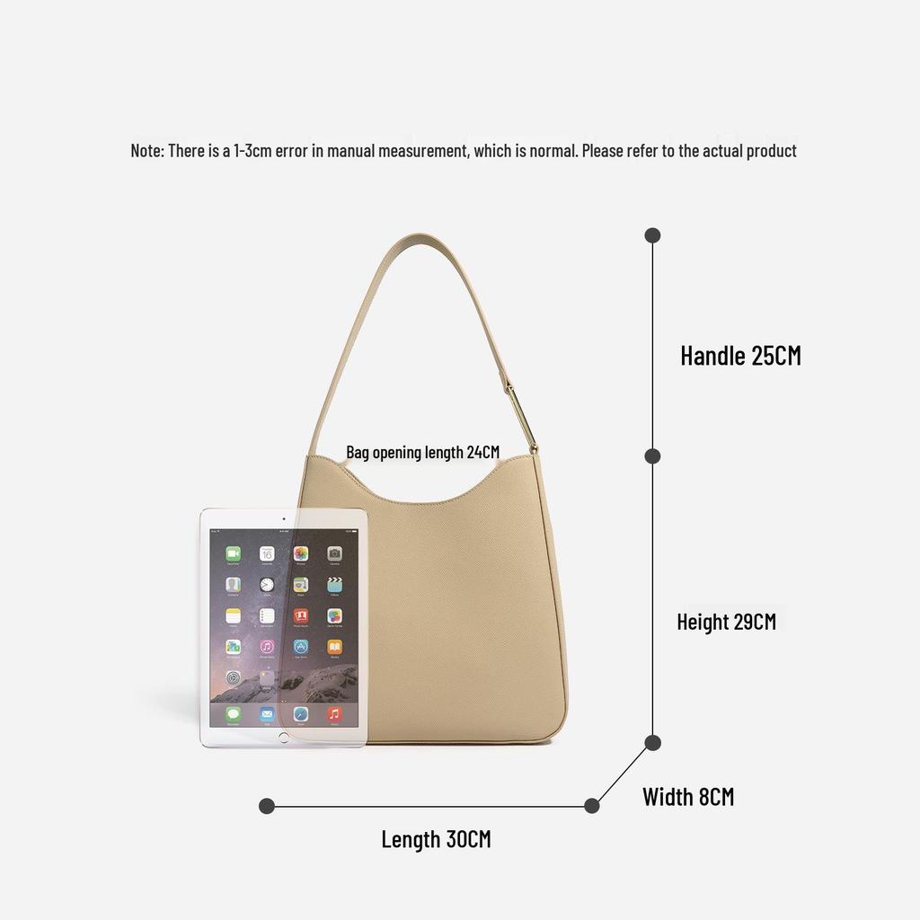 Large Capacity Genuine Leather Cowhide Shoulder Bag - Palm Print, Versatile Handbag for Autumn/Winter Commuting