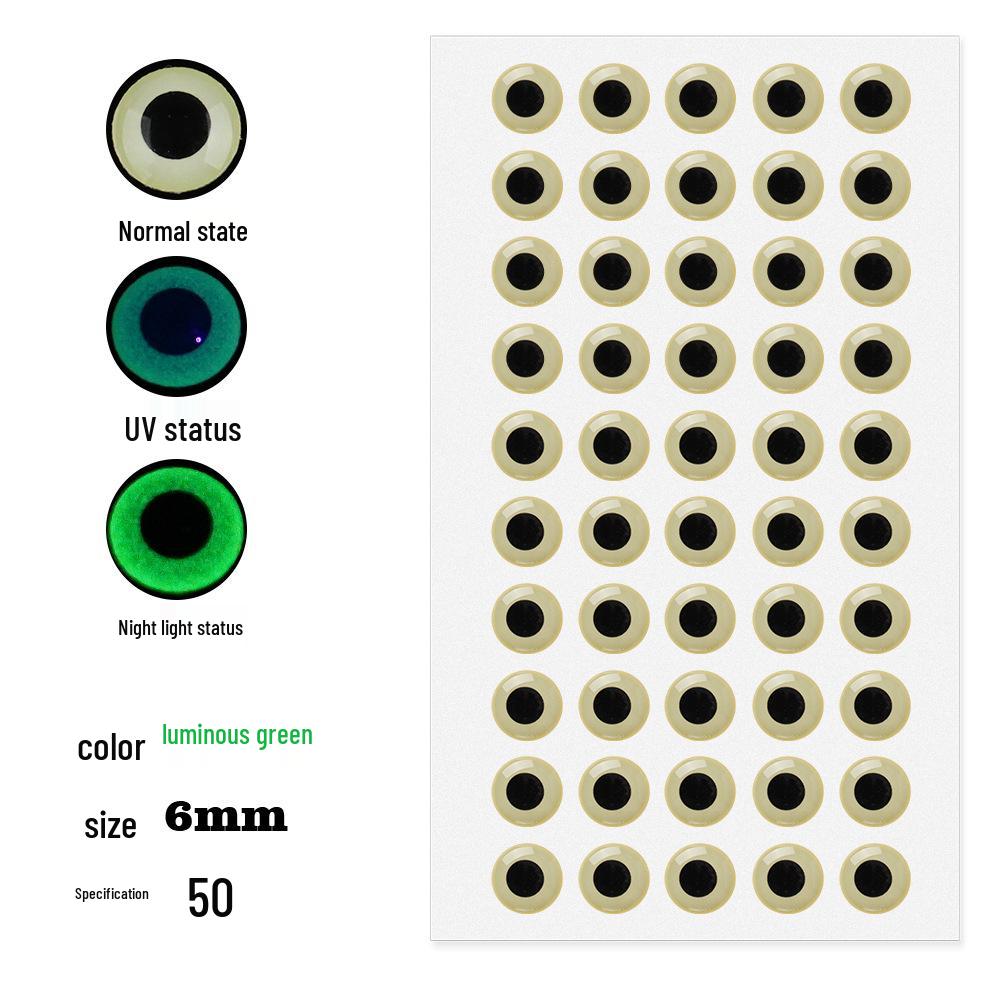 50-Pack 3D Luminous Bionic Fish Eyes for Fly Fishing and Fly Tying