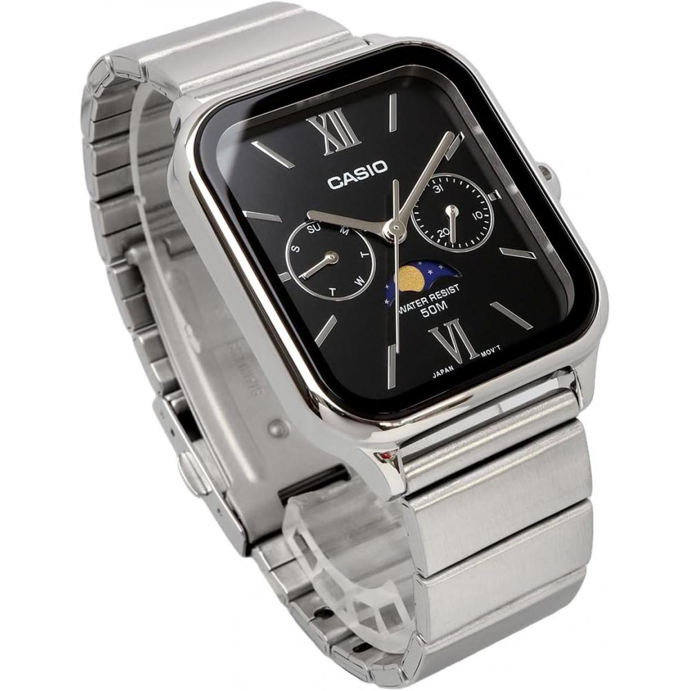 CaSio Standard Moon PhaSe Analog Men S Watch Mtp M305d 1a2v Metal Band Black
