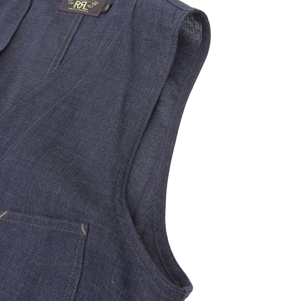 RRL Excellent condition cotton, wool, and linen pin check vest, men's, indigo, size M Best M IndigoUsed