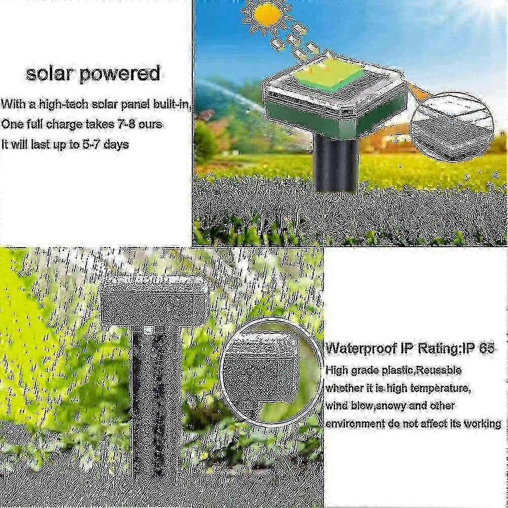 4pcs Solar Snake Repellent Ultrasonic Outdoor Snake Away Repeller