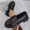 Designer Women's PU Leather Loafers Shoe British Style Slip On Platform Mary Jane Woman Jk Uniform Lolita Shoes Zapatos De Mujer