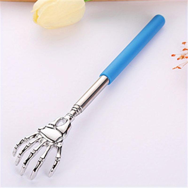 1pc New Halloween-themed Retractable Back Scratcher Tool Stainless Steel Horn Massager, used to relax the back.