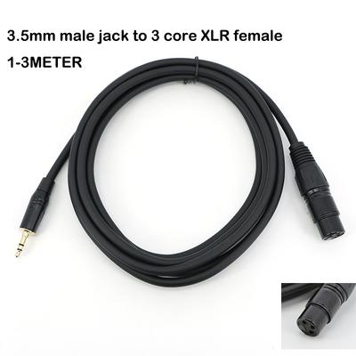 1m 2m 3meter Audio 3pin XLR To 3.5mm Male Microphone Aux Extend Cable 3.5 Jack To XLR Female Cord Gold Plated Connector Wire