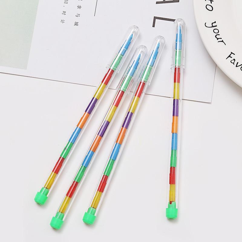 Crayons de Couleur Créatifs 10 Couleurs pour Enfants, Crayon à Dessin pour Étudiants, Stylo d'Écriture Multicolore Kawaii pour Enfants, Cadeau, Papeterie Scolaire