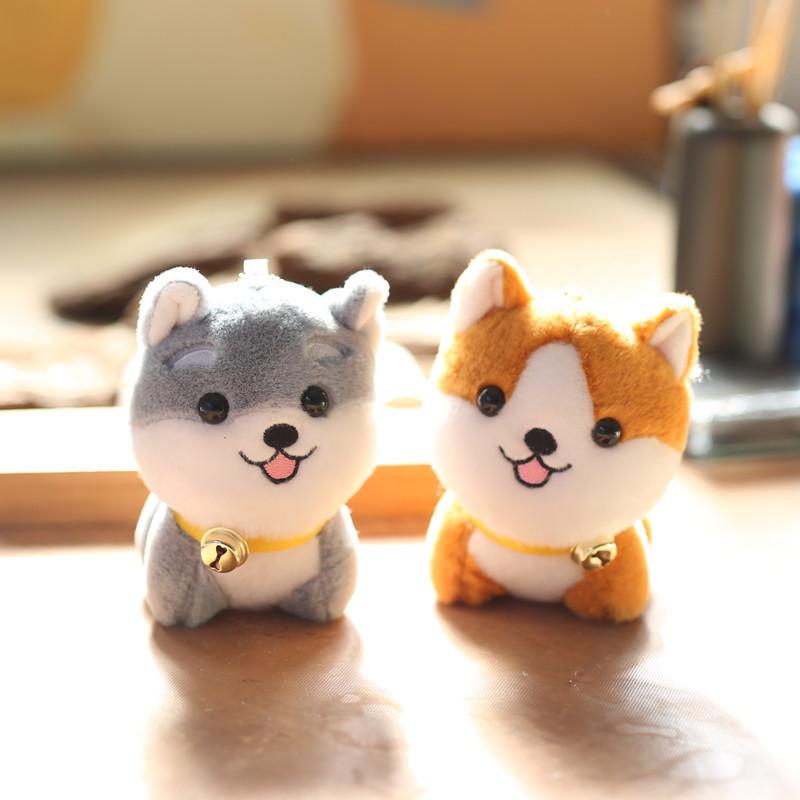 Charming Husky Plush Toy Keychain Fluffy Mini Dog Bag Accessory Soft