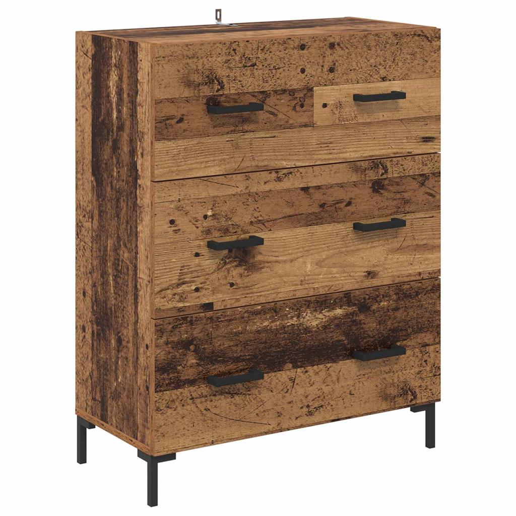 Sideboard Reclaimed Wood 69.5 x 34 x 90 cm Engineered Wood and Iron