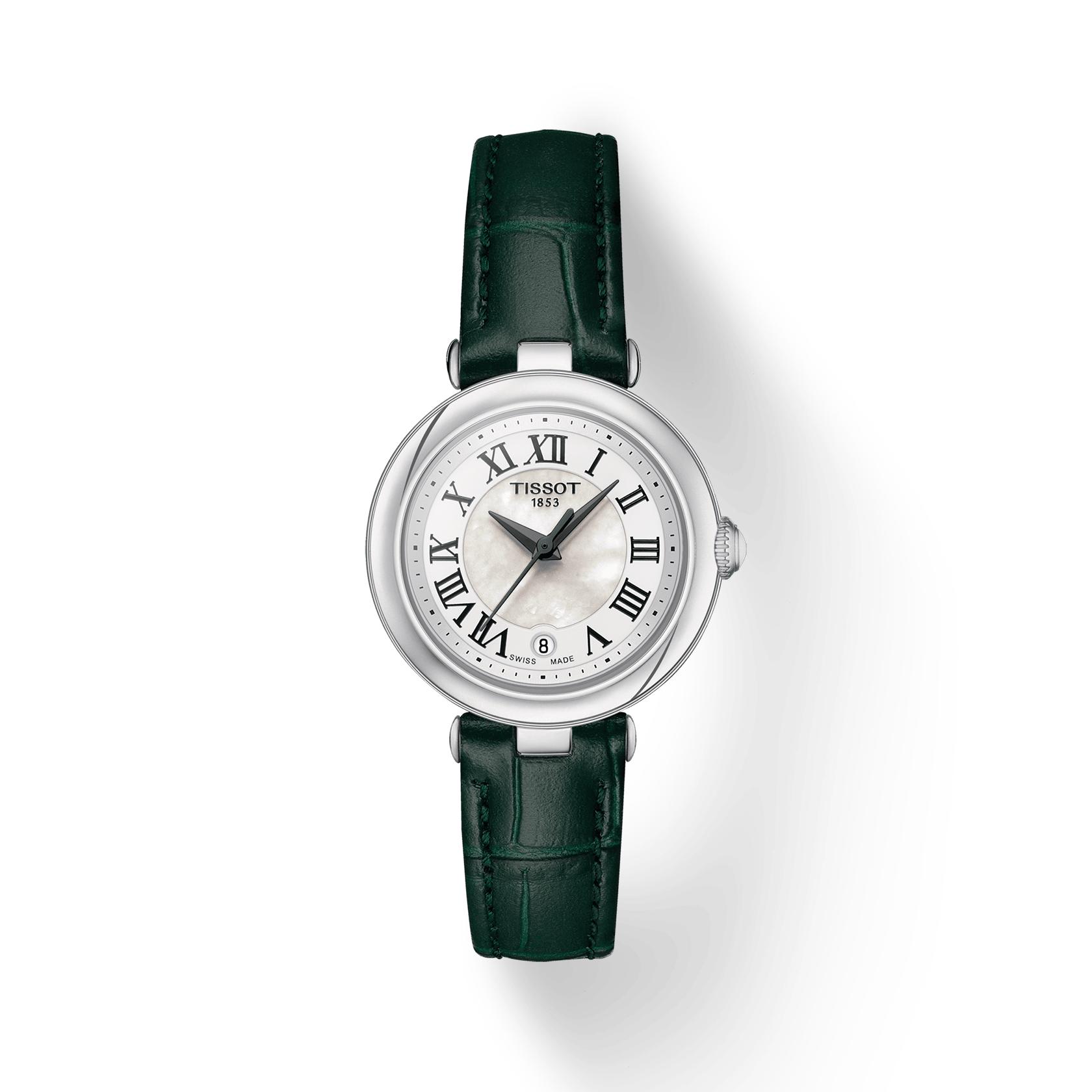 Tissot Leather Strap white mother of pearl Dial Men s Fashion Watch T126.010.16.113.02 белый
