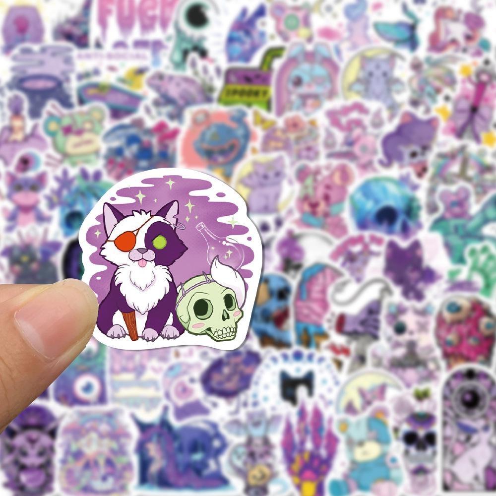 10/65PCS Halloween Stickers Cat and Skull Graffiti Stickers Water Bottle Laptop Mobile Phone Skateboard Suitcase Kids Adult Stickers