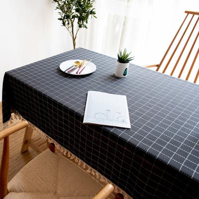 Simple Square Grid Dining Table Cloth Tablecloth Household Rectangular Coffee Table Cloth Cover Towel Can Be