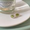 """Florence"" Vintage Perlen- und grüner Katzenaugenstein Ohrclips - Elegante, vielseitige Ohrringe für Frauen ohne durchstochene Ohren"