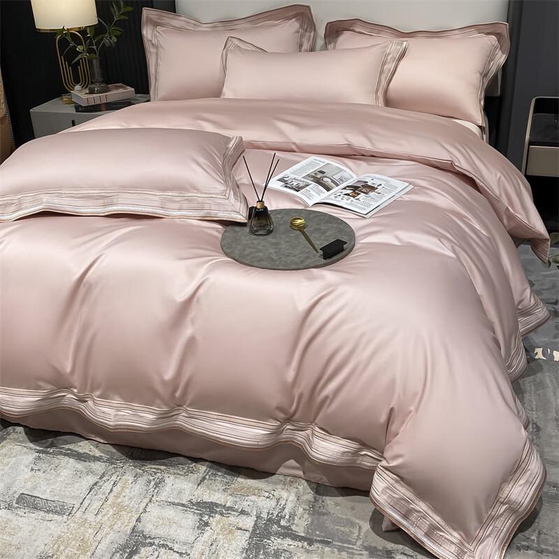 Mufan Yifei Light Luxury 120-Thread Count Cotton Sateen 4-Piece Fitted Sheet Set