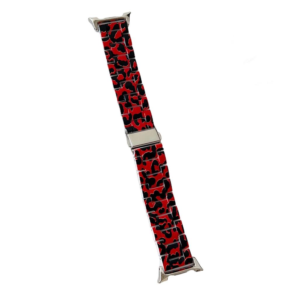 PC-Uhrenarmband mit Leopardenmuster für Samsung Galaxy Watch8 44mm/40mm/8 Classic 46mm Ersatzarmband mit Metallschnalle