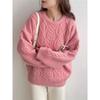Autumn and winter new lazy style retro twist sweater women's loose soft waxy bottoming knitted sweater pullover sweater women